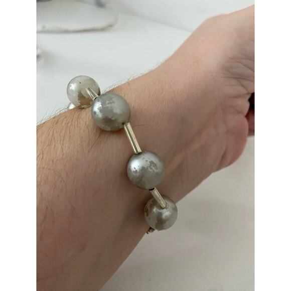 bead bracelet with sterling silver clasp - Picture 2 of 5